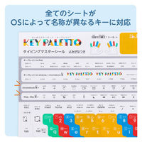 キーボード タイピング練習 シール 4種類入り 13×13mm ローマ字 一覧表付き TK-S-KP01 エレコム 1個（直送品）