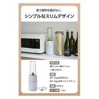 ミキサー コンパクト 450ml ハイパワー ボトルブレンダー ジューサー スムージー グレー TMX70A-H テスコム 1個（直送品）