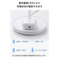 ワイヤレス充電器 15W出力 マグネット式 充電スタンド 3in1 ホワイト W-MS07WH エレコム 1個（直送品）