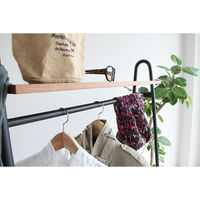 ICHIBA 棚付きハンガーラック 幅900×奥行400×高さ1510ｍｍ ブラウン ANH-3293BR-II 1台（直送品）