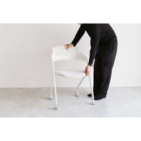 ICHIBA 折り畳み式ミーティングチェア ホワイト OFC-3842WH 1脚（直送品）