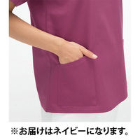 【再検品商品】ナガイレーベン NRー8602男女兼用上衣 ネイビーL NR-8602 1枚　スクラブ（わけあり品）