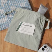 ポーチ LABEL巾着 グリーン studio CLIP