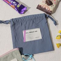 ポーチ LABEL巾着 ブルー studio CLIP