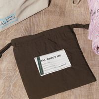 ポーチ LABEL巾着 ブラウン studio CLIP