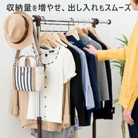 衣類収納アップハンガー  ダークブラウン 1セット（2本組×3） カワタキコーポレーション