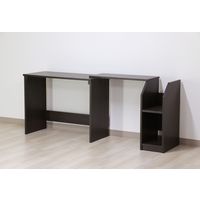 【軒先渡し】友澤木工 システムテレワークデスク ハイ 幅1160×奥行415×高さ720mm ダークブラウン DE-10+11 DBR 1台（直送品）