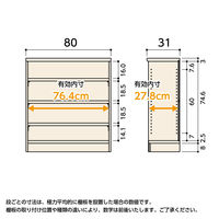 大洋 Shelfit エースラックタフ 幅800×奥行310×高さ881mm スタンダードナチュラル ARタフ9080R(NA) 1台（直送品）