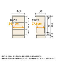 大洋 Shelfit カラーラック 幅400×奥行310×高さ700mm ダークブラウン NC7040R(DB) 1台（直送品）
