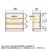 大洋 Shelfit カラーラック 幅700×奥行310×高さ700mm アイボリーホワイト NC7070R(WH) 1台（直送品）