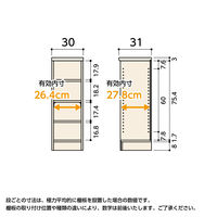 大洋 Shelfit カラーラック 幅300×奥行310×高さ881mm ベーシックブラウン NC9030R(BR) 1台（直送品）