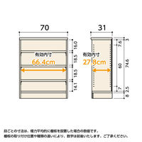 大洋 Shelfit カラーラックタフ 幅700×奥行310×高さ881mm ベーシックブラウン NCタフ9070R(BR) 1台（直送品）