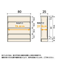 大洋 Shelfit カラーラックタフ 幅800×奥行250×高さ881mm ライトナチュラル NCタフ9080SR(LN) 1台（直送品）
