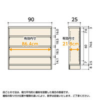 大洋 Shelfit カラーラックタフ 幅900×奥行250×高さ881mm アイボリーホワイト NCタフ9090SR(WH) 1台（直送品）