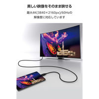 USB-C HDMI 変換ケーブル 2m 柔らかく取り回しやすい 黒 ECMPA-CHDMIY2B2 エレコム 1個（直送品）