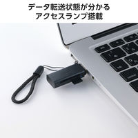 USB-A カードリーダー 2in1 SD / microSD 高速転送 軽量 黒 MR3-D20BK エレコム 1個（直送品）