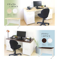 ネットフォース ナッツ 平机 スチール 事務机 幅1000×奥行700mm LHD-107-AW-NG-DBR 1台（直送品）