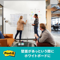 ポストイット 付箋 ふせん 油性ペンも使えるホワイトボードフィルム 0.9m×0.6m(イレーサー、スプレーボトル付)1個 スリーエム FWS 3x2（直送品）