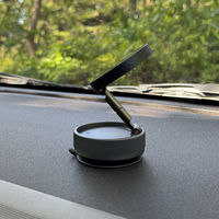 MagSafe対応 車載ホルダー ダッシュボード用 真空吸着固定 Aタイプ ブラック MagSafe非対応機種・ケースも使える（直送品）