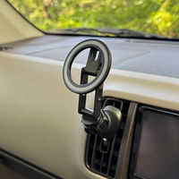 MagSafe対応 車載ホルダー エアコン吹き出し口用 ロングアーム Bタイプ ブラック  MagSafe非対応機種・ケースも使える（直送品）