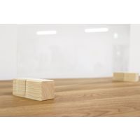 友澤木工 飛沫防止パーテーション L 幅607×奥行110×高さ470mm クリア(透明) 1台（直送品）