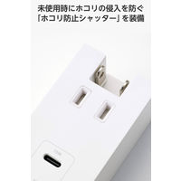 エレコム USBタップ 電源タップ コンセント×1口 USBーC×1 USBーA×1 白 ECT-36-1ACWH 1個