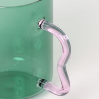 うねうねハンドルガラスマグカップ グリーン LAKOLE/ラコレ
