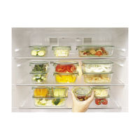 耐熱ガラス 保存容器 グリーン 角型 8点セット パック&レンジ PSC-PRN-8G iwaki（イワキ）