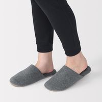 無印良品 綿鹿の子履き心地やわらか足なりスリッパ Ｌ ２５～２７．５ｃｍ用 グレー 良品計画