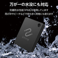スマートタグ 紛失防止 小型 防水・防塵 IP68 耐衝撃 アラーム機能付き ブラック LGT-NNTG1BKA エレコム 1個（直送品）