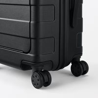 無印良品 バーを自由に調節できる フロントオープンキャリーケース ３２Ｌ 黒 タテ５４×ヨコ３７×マチ２４ｃｍ 良品計画