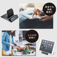 タブレットスタンド スマホスタンド ケーブル差込可能 4段階角度調整 12.9インチ以下 ブラック TB-DSCHARCBK エレコム 1個（わけあり品）