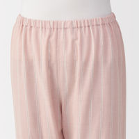 無印良品 レディース 婦人 脇に縫い目のない 二重ガーゼ長袖パジャマ 婦人Ｓ ピンクストライプ 良品計画