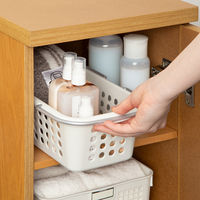 収納バスケット　ニ ハンドル付バスケット ダークグレー　幅16.7×奥行25×高さ9.9cm　1個 オリジナル