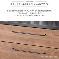 ゴミ箱上カウンター×2+扉収納  幅1800×奥行440×高さ850mm ナチュラル SH-22-CKS180-BBD 1台（直送品）