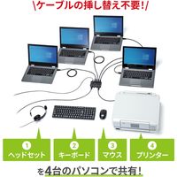 サンワサプライ 磁石付きUSB2.0手動切替器(ハブ付き・4回路) SW-US44HMG 1個（直送品）