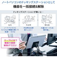 サンワサプライ タブレットスタンド付きUSBドッキングハブ USB-3TCH29BK 1個（直送品）