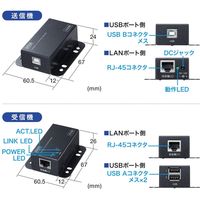 サンワサプライ USB2.0エクステンダー(2ポートハブ付き) USB-EXSET3 1個（直送品）