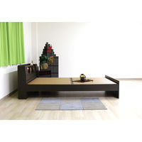 【軒先渡し】友澤木工 機能性畳ベッド 高さ3段階調整 シングル 美草茶 1010×2150×720mm ダークブラウン 1台（直送品）