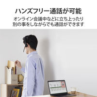 Bluetoothオーバーヘッドセット 片耳（左右対応） 通話可能 音量調整 ブラック LBT-HSOH10PCBK 1個 エレコム