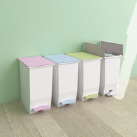 リス 抗菌 棚下で使えるペダルダストボックス45L ニーナカラー グリーン 1個 オリジナル 左右両開き 幅270×奥行425×高さ480mm オリジナル