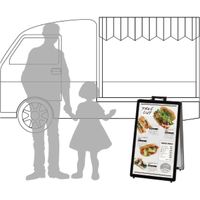 【販促用品】ファースト　取っ手付きスタンドポスターフレーム小　両面タイプ　ブラック　aw-427-b　1台（直送品）