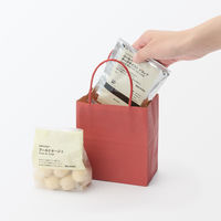 無印良品 紙袋 小 赤 ３枚 約幅１２×奥行７×高さ１３．５ ｃｍ 1セット（1個（3枚入）×2） 良品計画