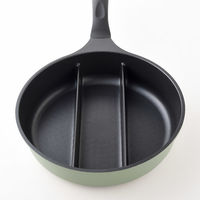 センターエッグトリプルパン mini 20cm オリーブ A-78052 1個 仕切りフライパン IH・ガス火対応 アーネスト