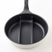 センターエッグトリプルパン mini 20cm ミルク A-78054 1個 仕切りフライパン IH・ガス火対応 アーネスト