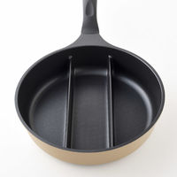 センターエッグトリプルパン mini 20cm カフェラテ A-78053 1個 仕切りフライパン IH・ガス火対応 アーネスト