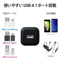 エレコム モバイルバッテリー/乾電池式/USB-A×1/単3電池4本付属/ブラック DE-KD01BK 1個