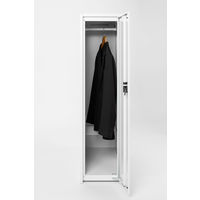 エムテックス デスクサイド個人用ロッカー（シリンダー錠） 幅300×奥行700×高さ1200mm ホワイト 1台（直送品）