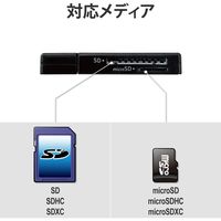 エレコム カードリーダー/スティックタイプ/USB2.0対応/SD+microSD対応/ブラック MR-D205BK 1個（直送品）