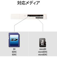 エレコム カードリーダー/スティックタイプ/USB2.0対応/SD+microSD対応/ホワイト MR-D205WH 1個（直送品）